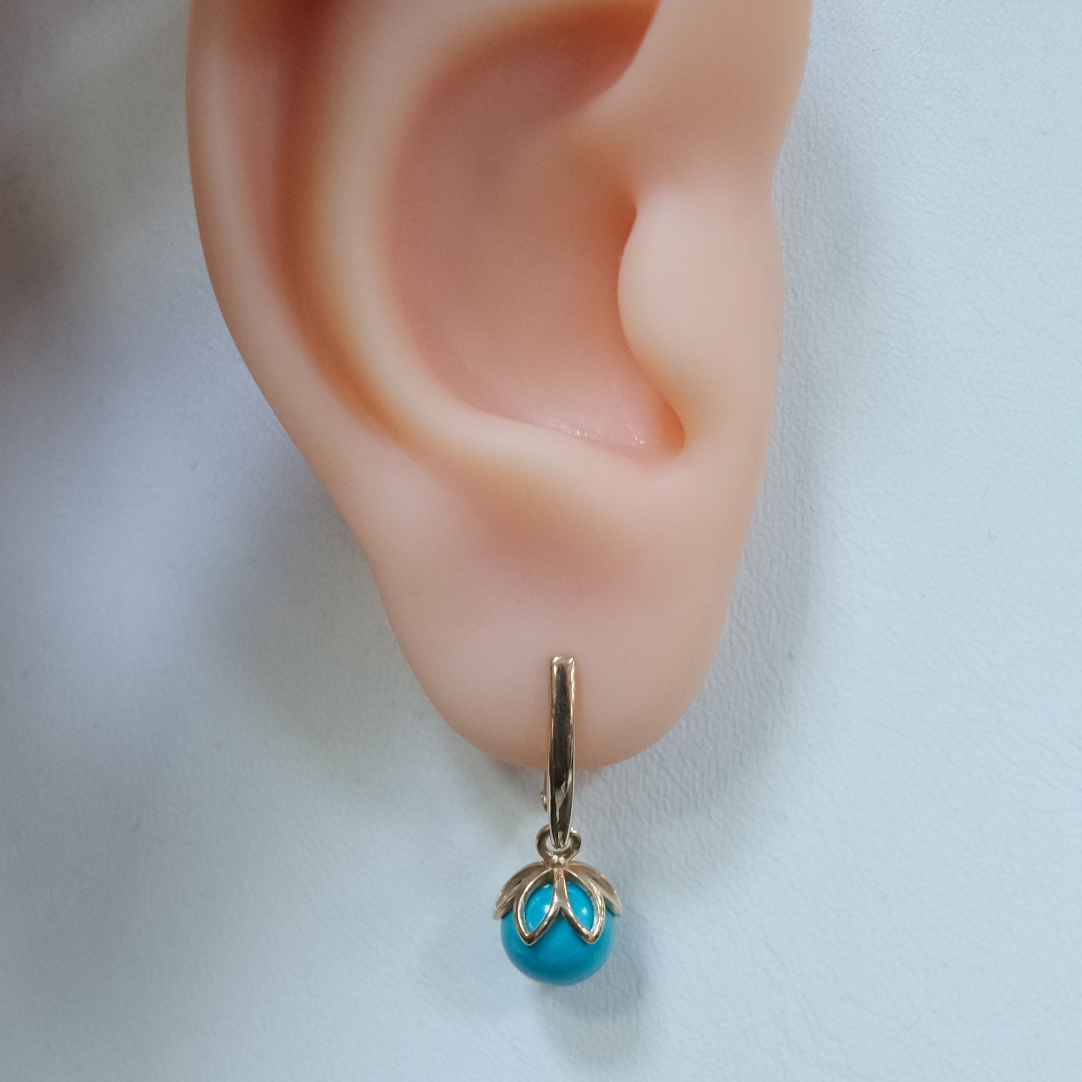 Серебряные серьги с бирюзой